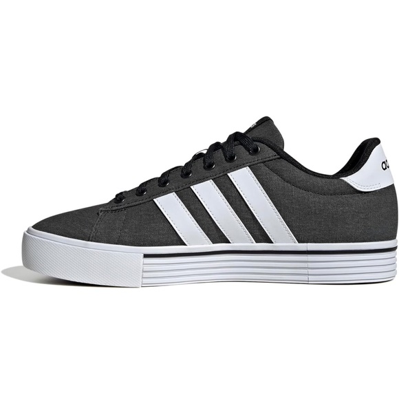 adidas Black Canvas Low-Top Sneaker with White Stripes main image 9